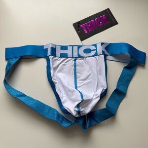 Andrew Christian jock THICK white cyan blue 31 32 33 34 35 36 37 38 gay queerNWT